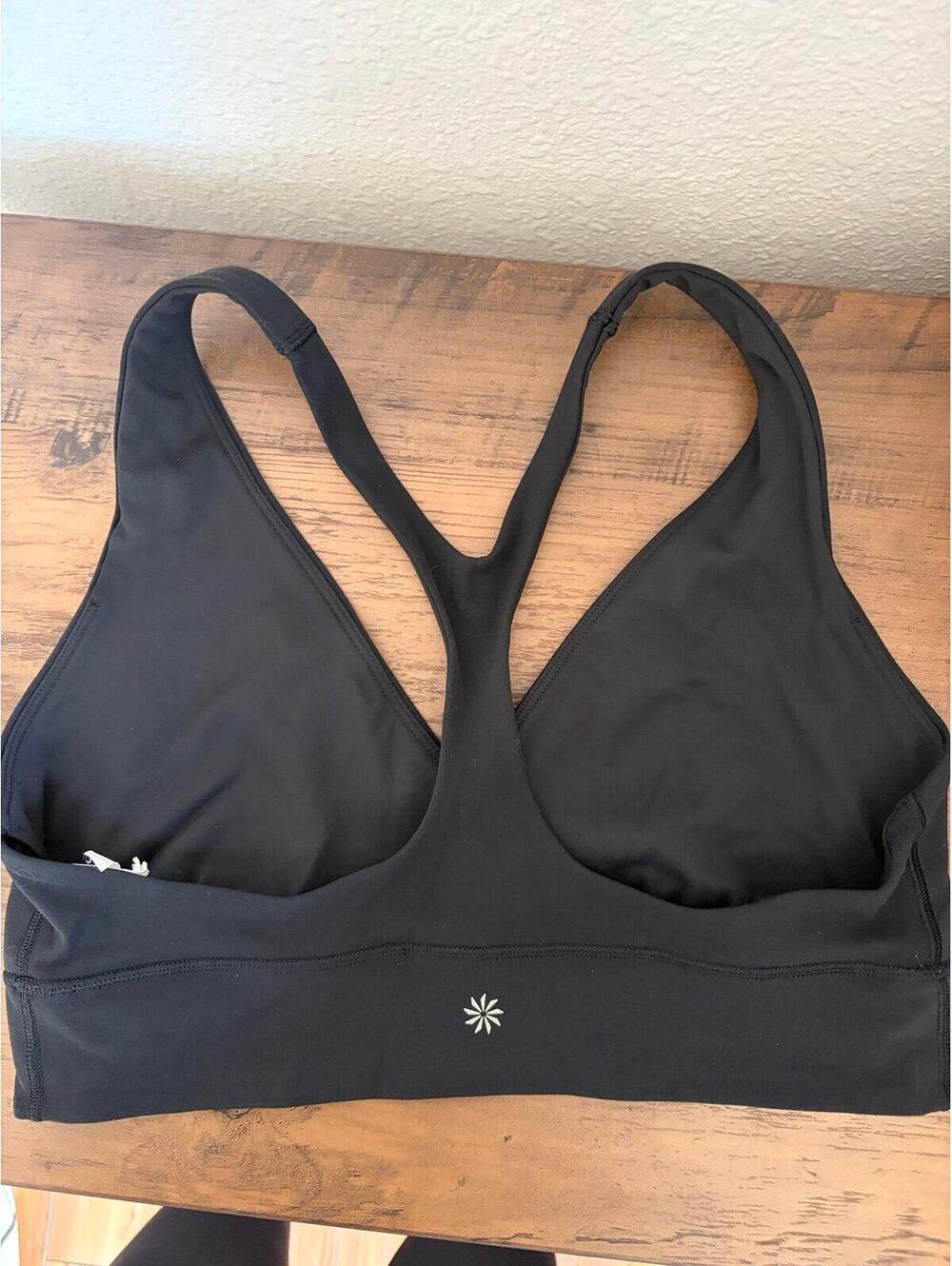 Athleta black sports bra size L. No removable pads - Picture 2 of 3